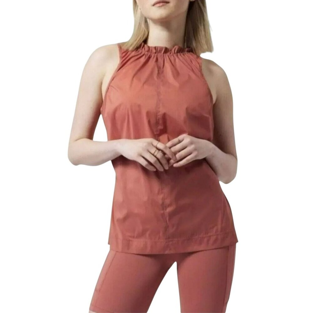 Athleta Levitate High Neck Ripstop Tank XS UPF 50+ Rustic Red Active Wear Gym